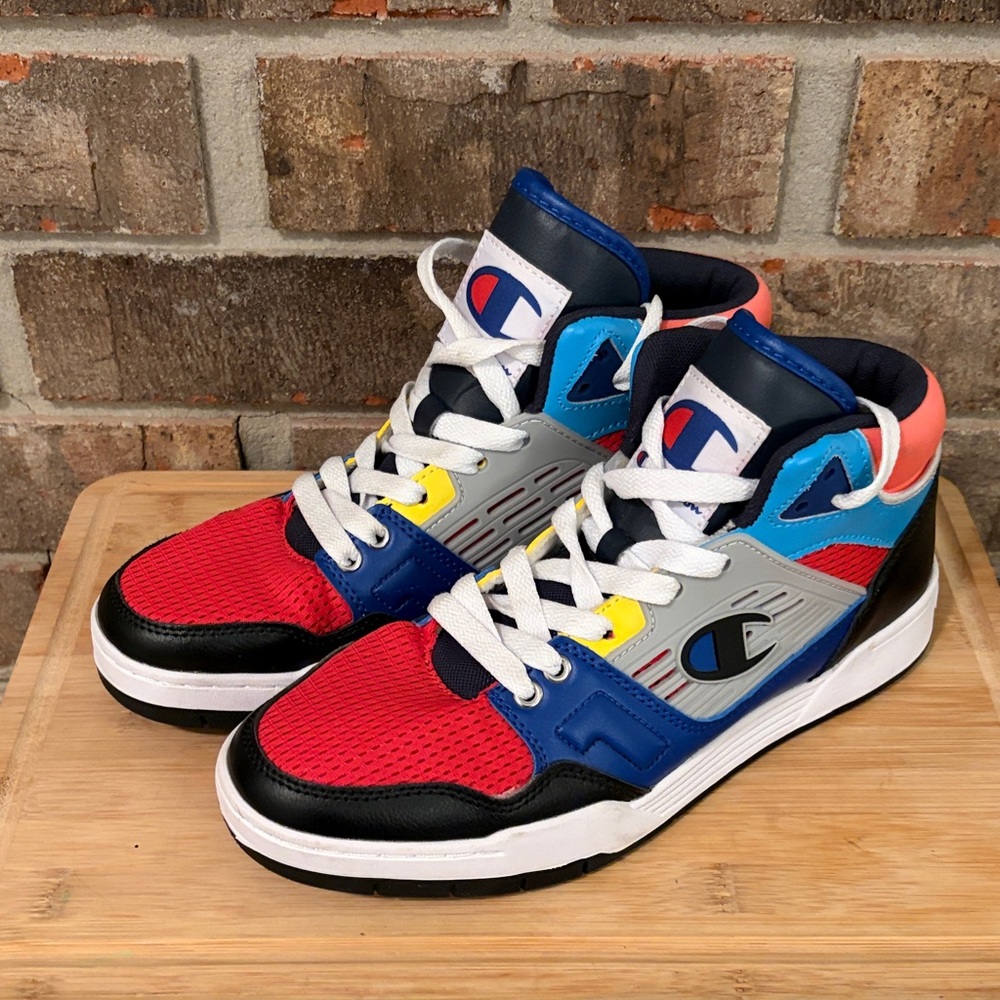 Champion Men's Multicolor High-Top Sneakers - Red/Blue/Black